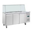 Picture of Polar U-Series GN Saladette Counter with Square Sneeze Guard 3 Door