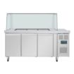 Picture of Polar U-Series GN Saladette Counter with Square Sneeze Guard 3 Door