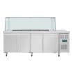 Picture of Polar U-Series GN Saladette Counter with Square Sneeze Guard 4 Door