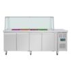 Picture of Polar U-Series GN Saladette Counter with Square Sneeze Guard 4 Door
