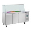 Picture of Polar U-Series GN Saladette Counter with Square Sneeze Guard 3 Door