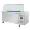 Picture of Polar U-Series GN Saladette Counter with Square Sneeze Guard 3 Door