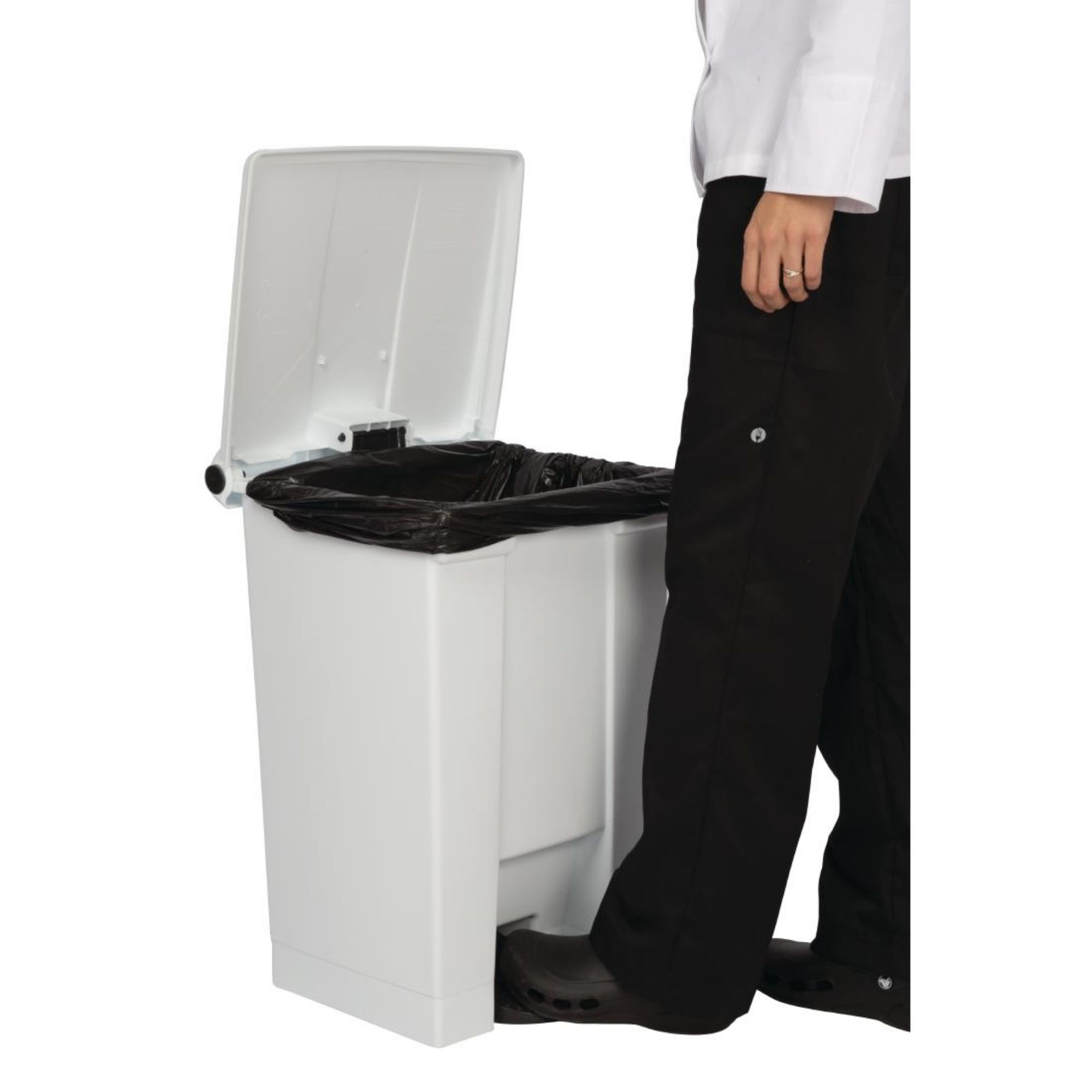 Picture of Rubbermaid Step-On Pedal Bin White 45.5Ltr