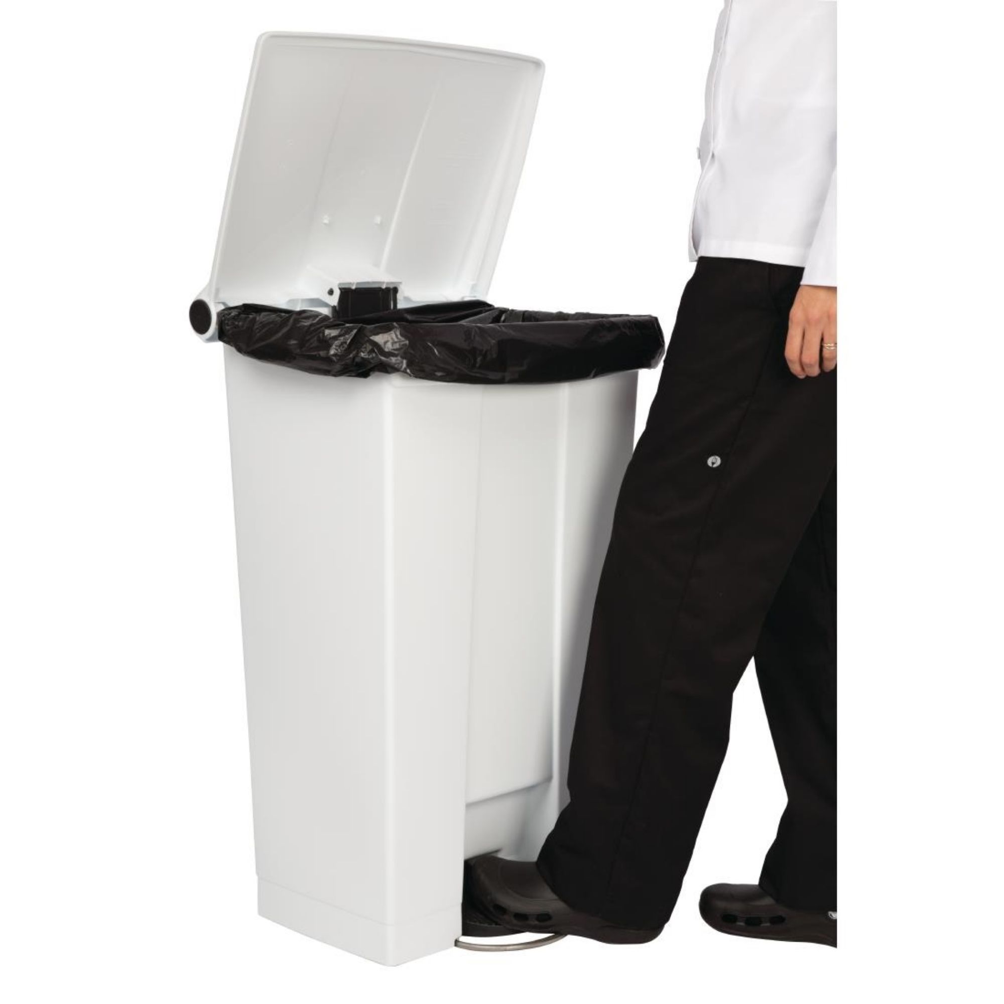 Picture of Rubbermaid Step-On Pedal Bin White 87Ltr