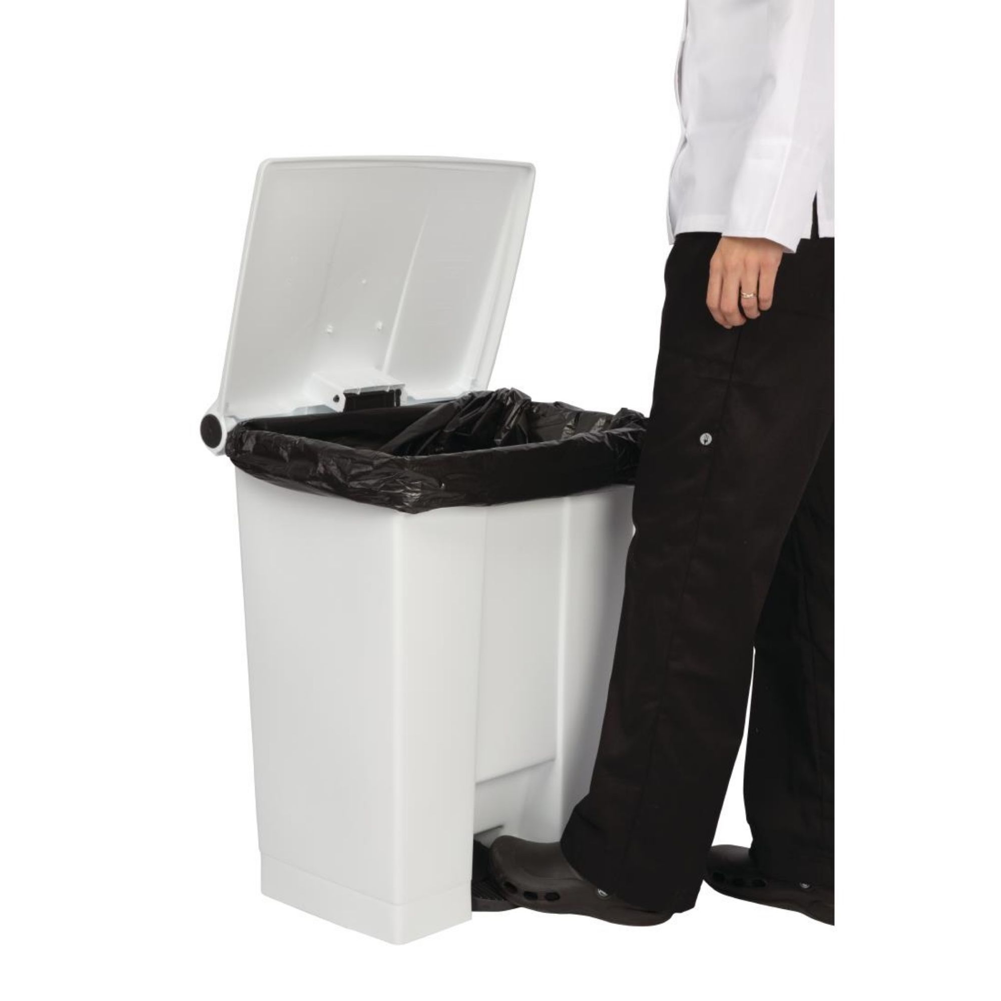 Picture of Rubbermaid Step-On Pedal Bin White 68Ltr