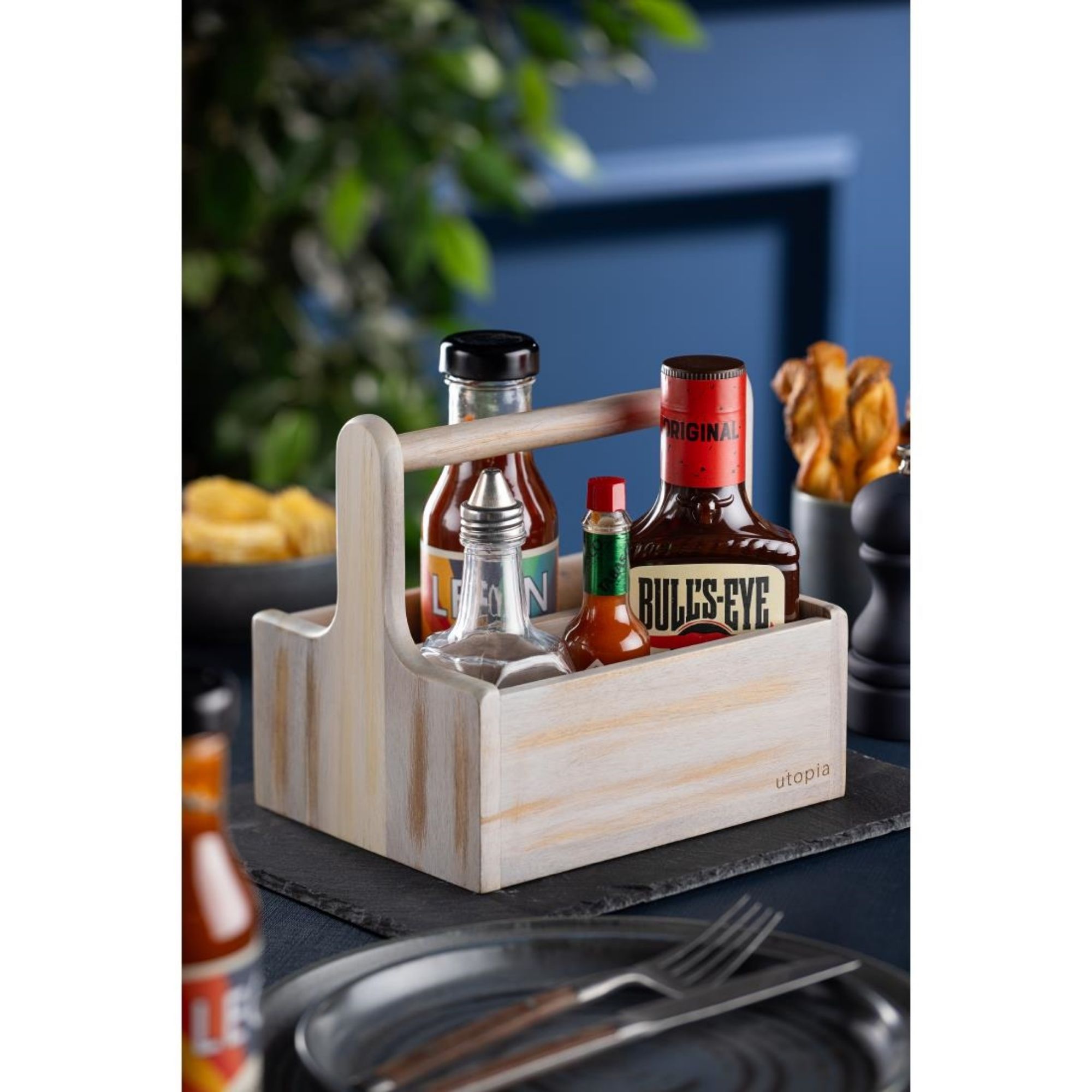 Picture of Utopia Medium Wooden Table Caddy White (2 Pack)
