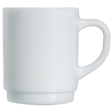 Picture of Arcoroc Opal Stackable Mugs White 305ml (6 Pack)