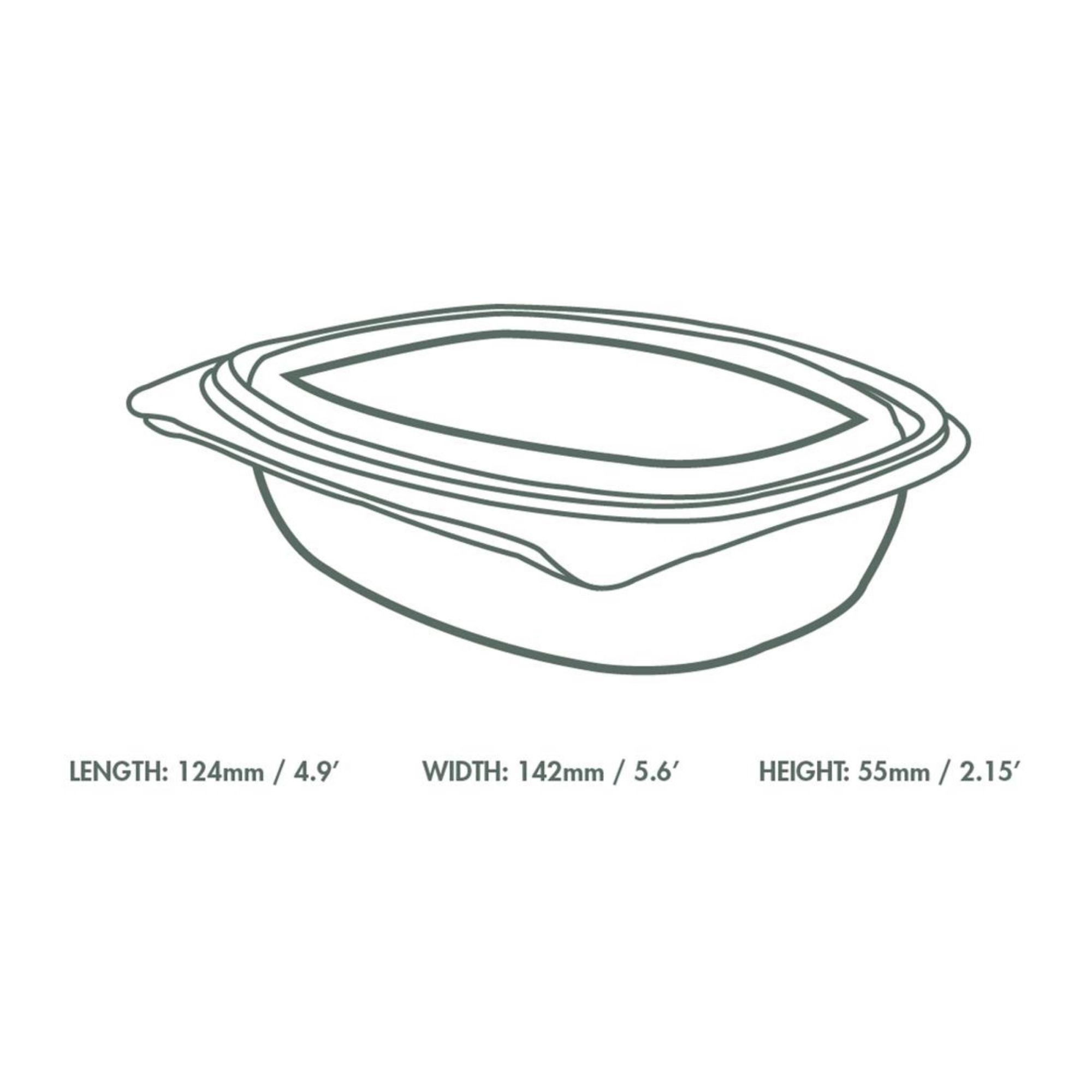 Picture of Vegware PLA Hinged Deli Containers 12oz (300 Pack)