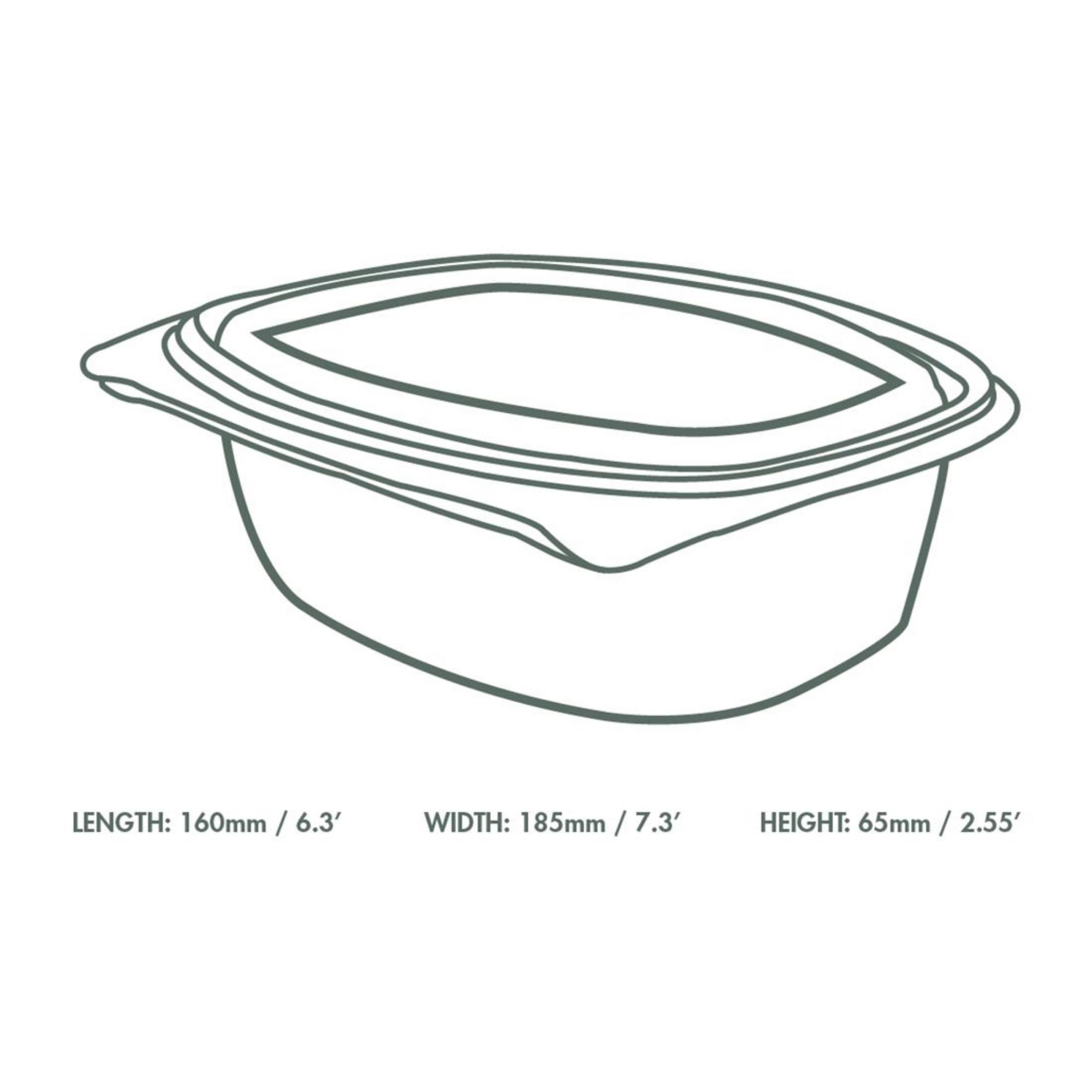 Picture of Vegware PLA Hinged Deli Containers 32oz (200 Pack)