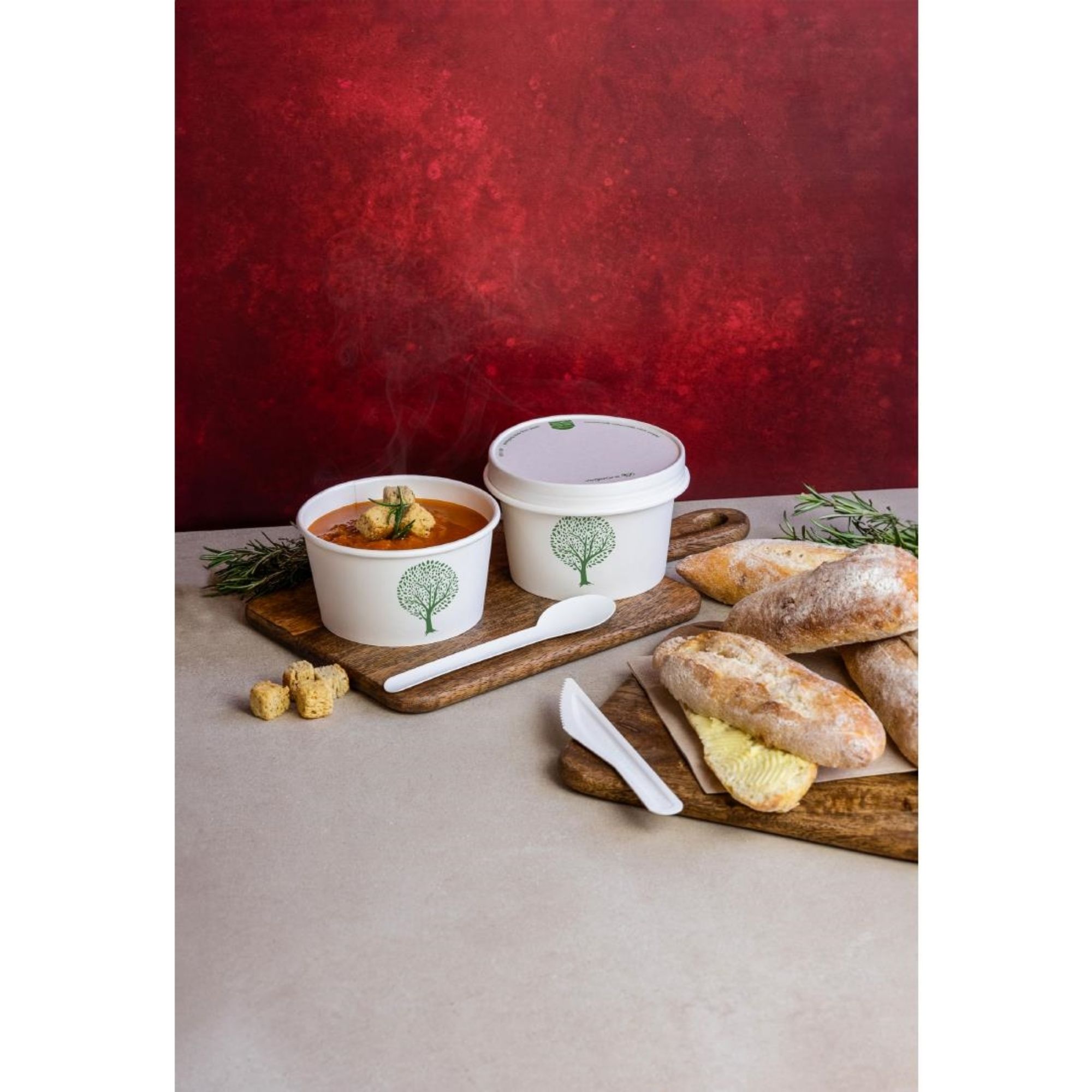 Picture of Vegware Soup Containers Green Tree 115-Series 340ml (500 Pack)