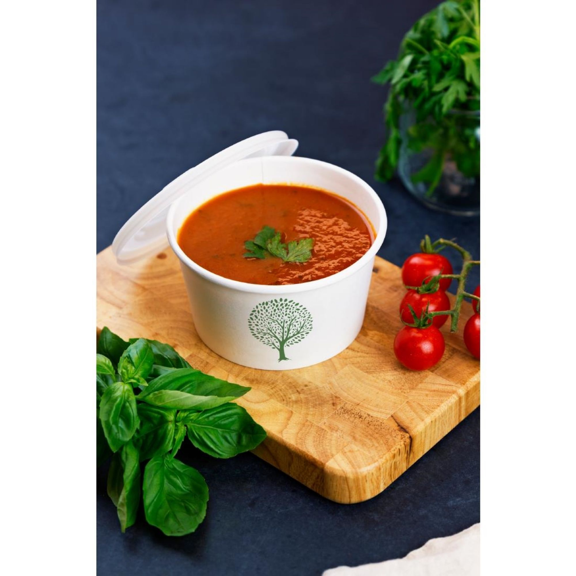 Picture of Vegware Soup Containers Green Tree 115-Series 340ml (500 Pack)