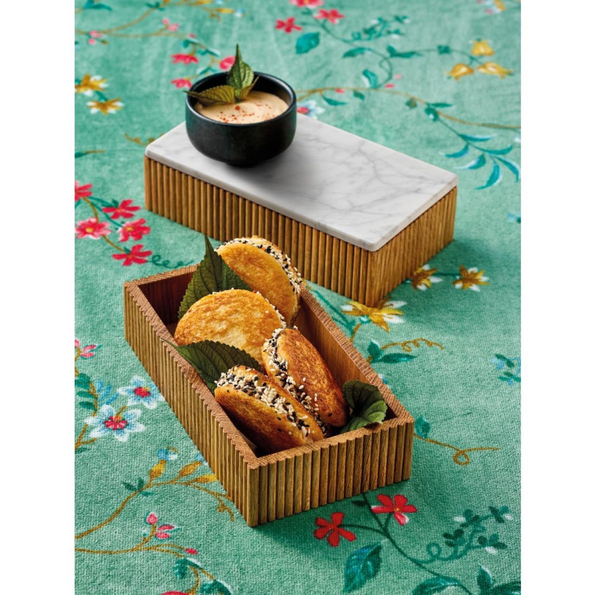 Picture of Playground Cesto Rectangular Lid/Plate Marble 210x110mm