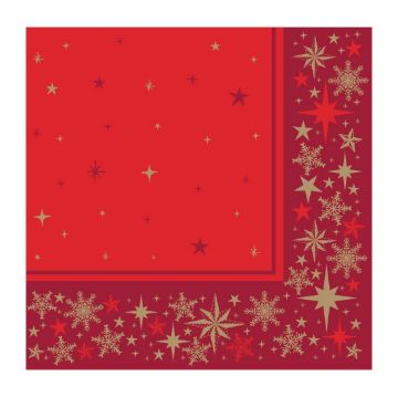 Picture of Swantex Lunch Napkins Merry & Bright Red 330x330mm (1000 Pack)