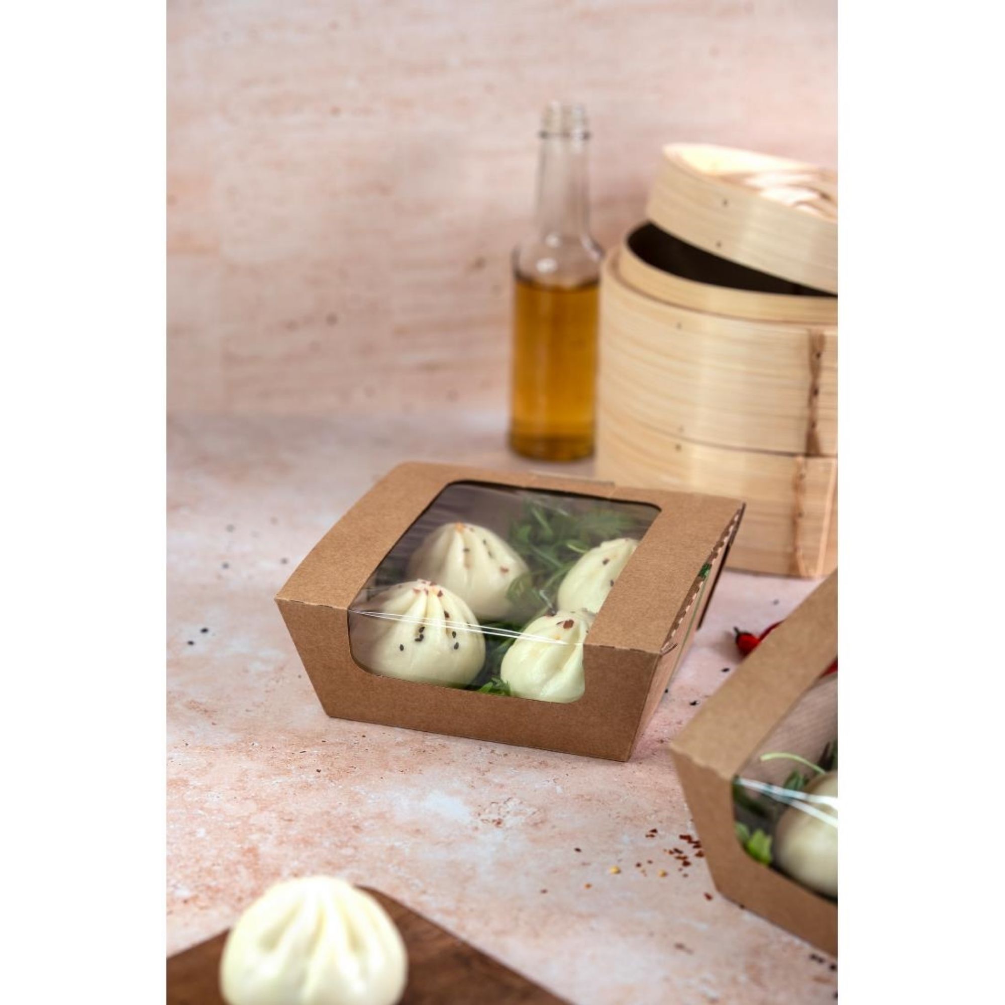 Picture of Vegware Microflute Hinged Hot Box with Window 6x6" (210 Pack)