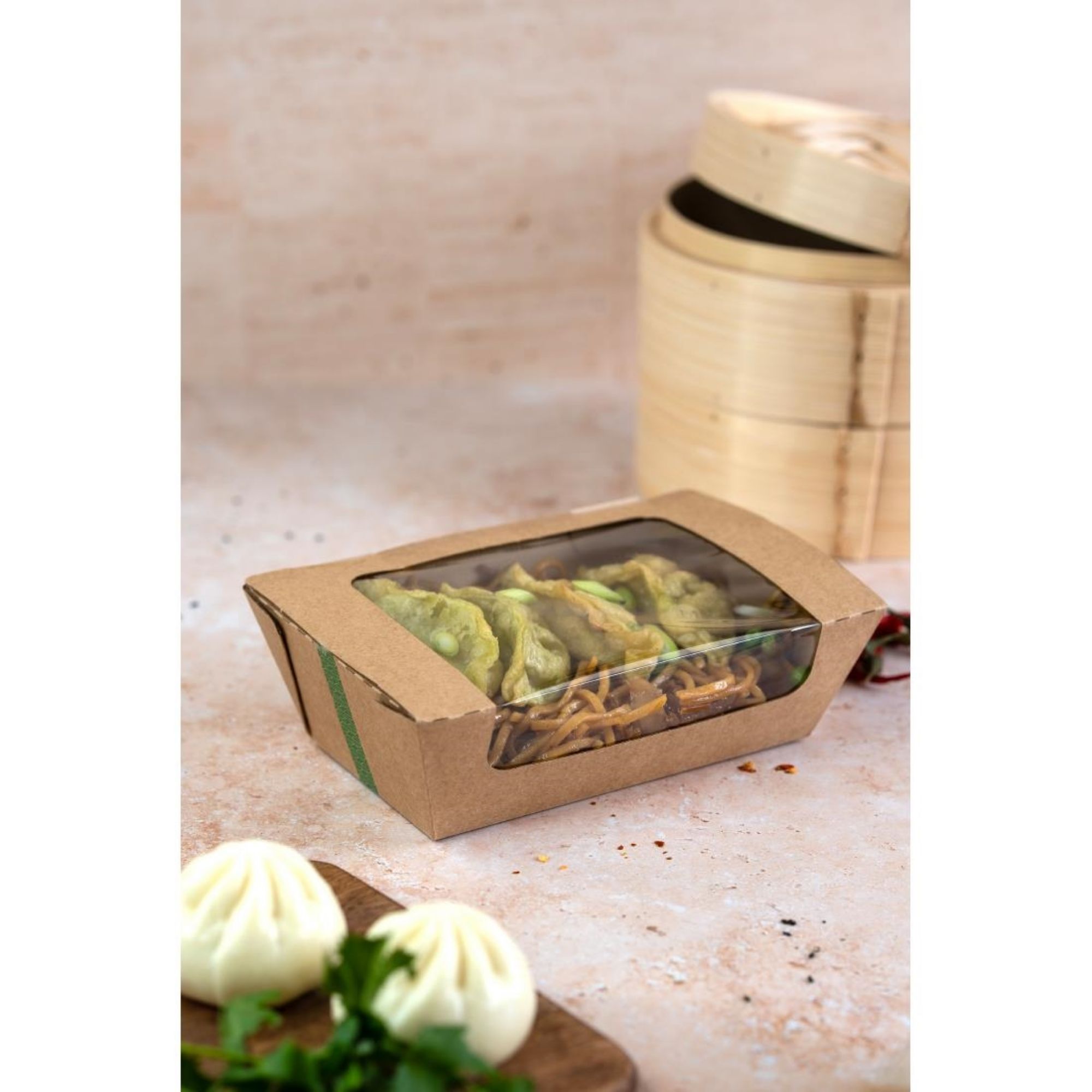 Picture of Vegware Microflute Hinged Hot Boxes with Windows 8x5" (250 Pack)