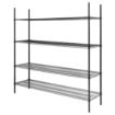 Picture of Nisbets Essentials Flat Pack 4 Shelf Unit Black Epoxy Coated 1830x1820x460mm