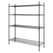 Picture of Nisbets Essentials Flat Pack 4 Shelf Unit Black Epoxy Coated 1830x1510x460mm