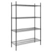 Picture of Nisbets Essentials Flat Pack 4 Shelf Unit Black Epoxy Coated 1830x1220x460mm
