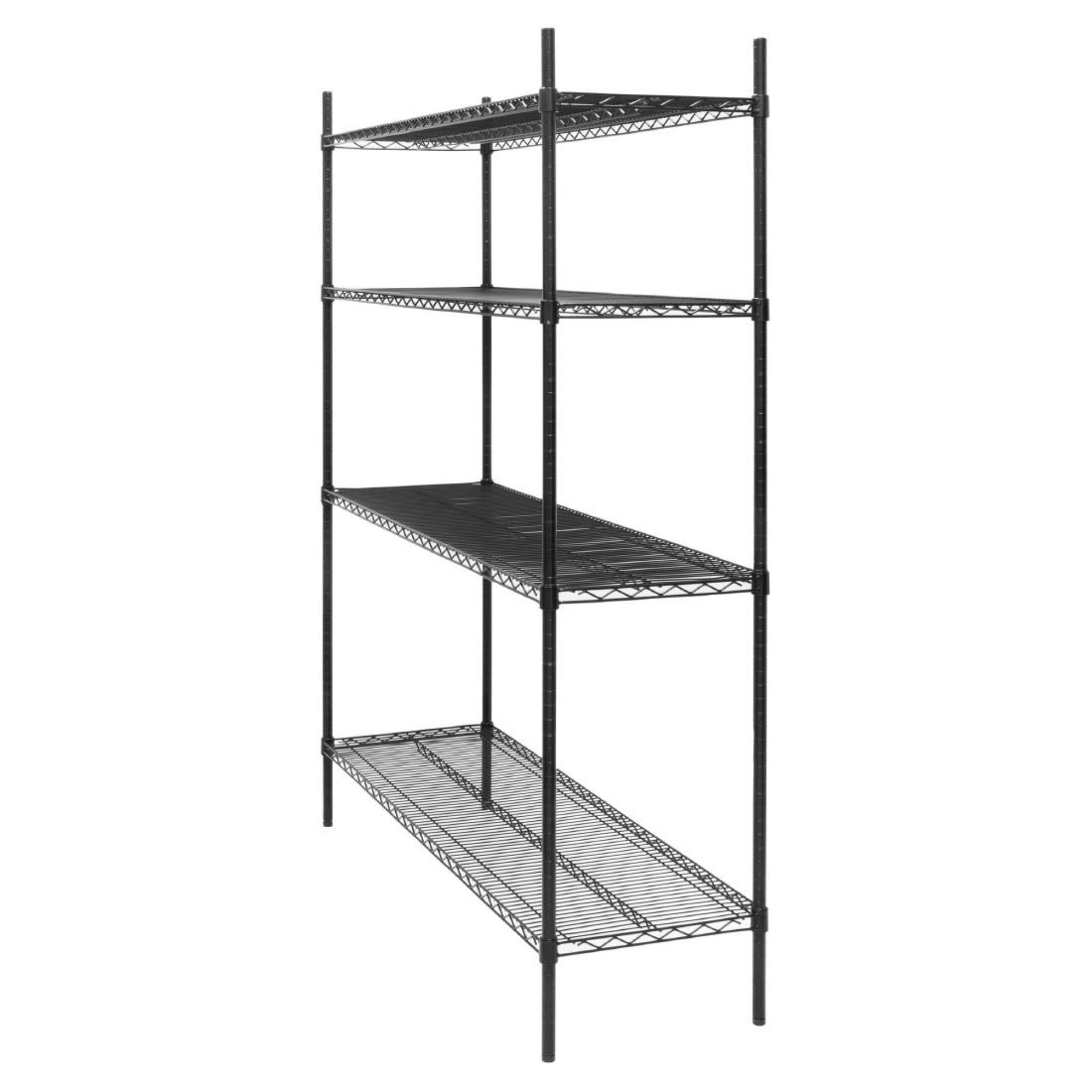 Picture of Nisbets Essentials Flat Pack 4 Shelf Unit Black Epoxy Coated 1830x1510x460mm