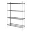 Picture of Nisbets Essentials Flat Pack 4 Shelf Unit Black Epoxy Coated 1830x1220x460mm