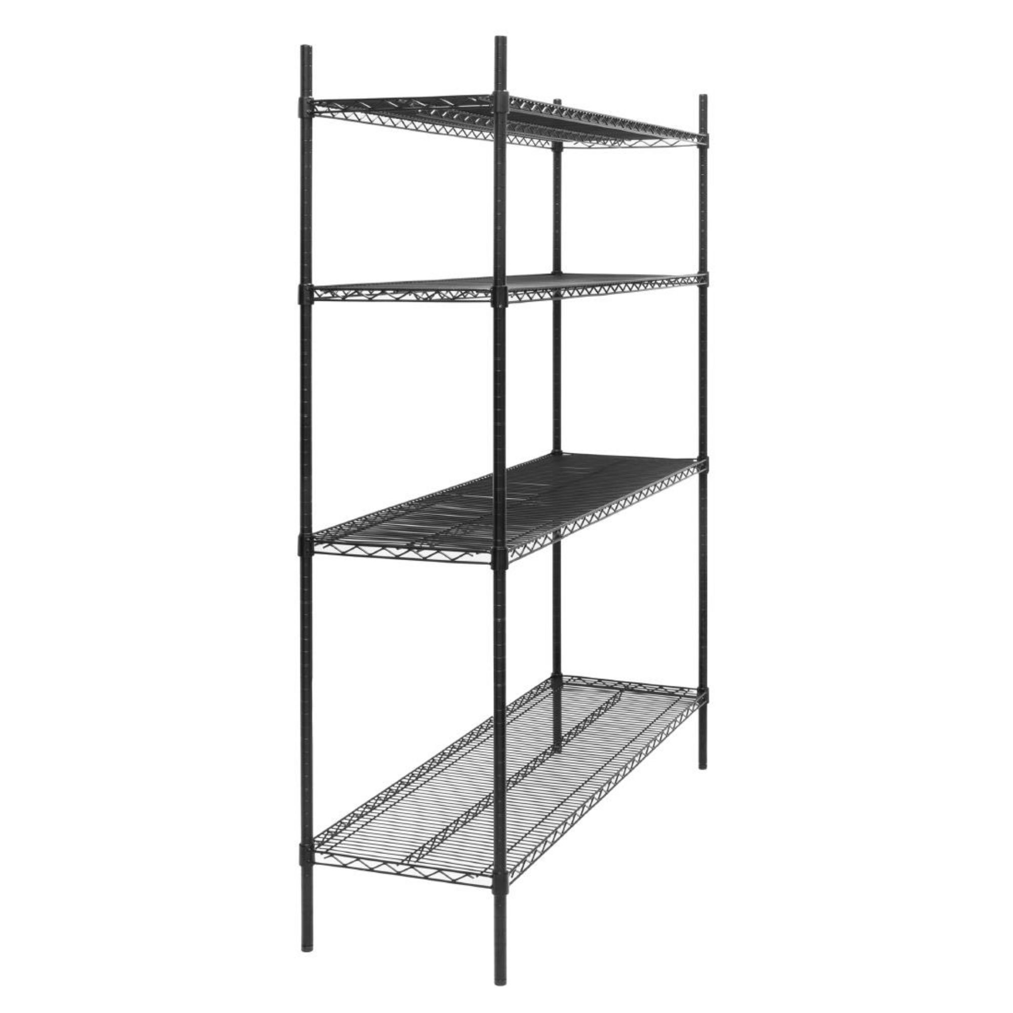 Picture of Nisbets Essentials Flat Pack 4 Shelf Unit Black Epoxy Coated 1830x1510x460mm