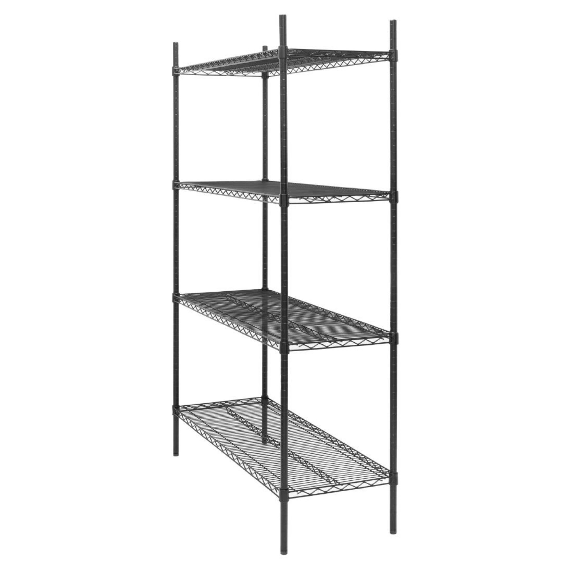 Picture of Nisbets Essentials Flat Pack 4 Shelf Unit Black Epoxy Coated 1830x1220x460mm