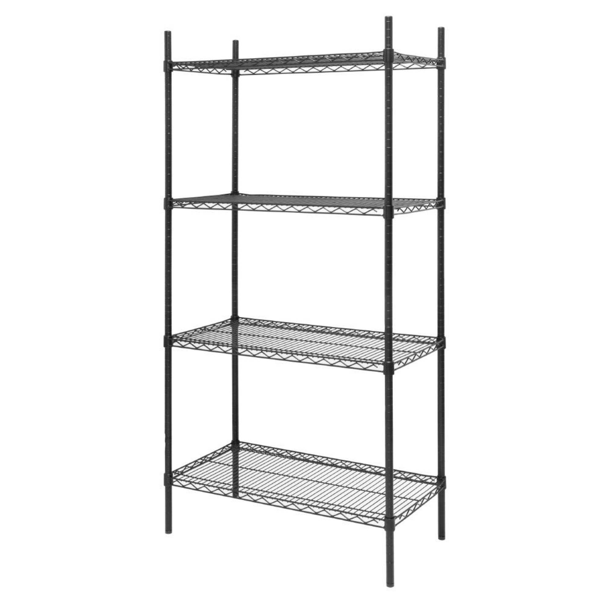 Picture of Nisbets Essentials Flat Pack 4 Shelf Unit Black Epoxy Coated 1830x910x460mm