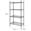 Picture of Nisbets Essentials Flat Pack 4 Shelf Unit Black Epoxy Coated 1830x910x460mm