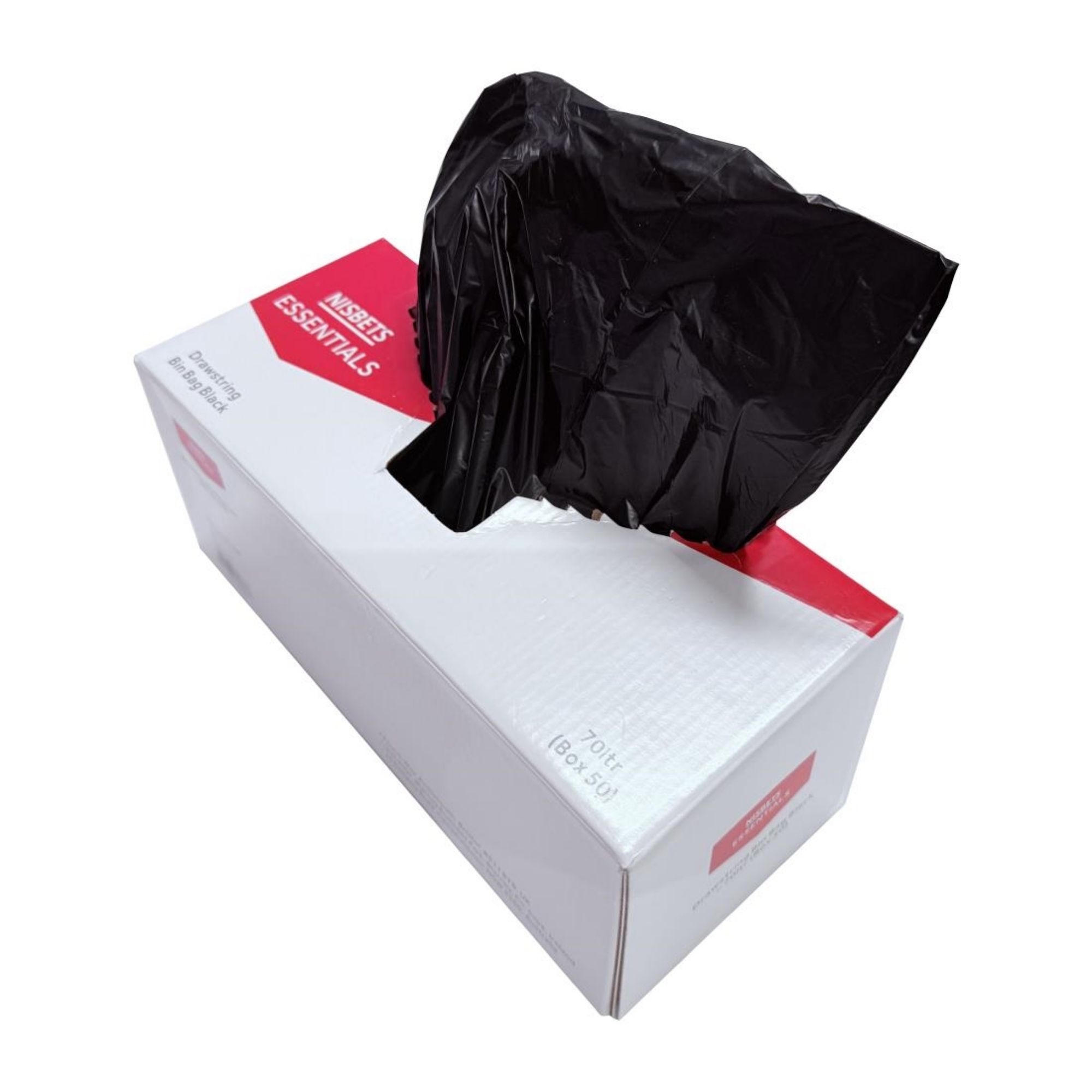 Picture of Nisbets Essentials Medium Duty Bin Bags Black 70Ltr (50 Pack)