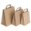 Picture of Fiesta Recyclable Flat Handle Brown Paper Bags Medium (250 Pack)