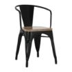 Picture of Bolero Bistro Curve Armchairs with Wooden Seat Pad Black (4 Pack)