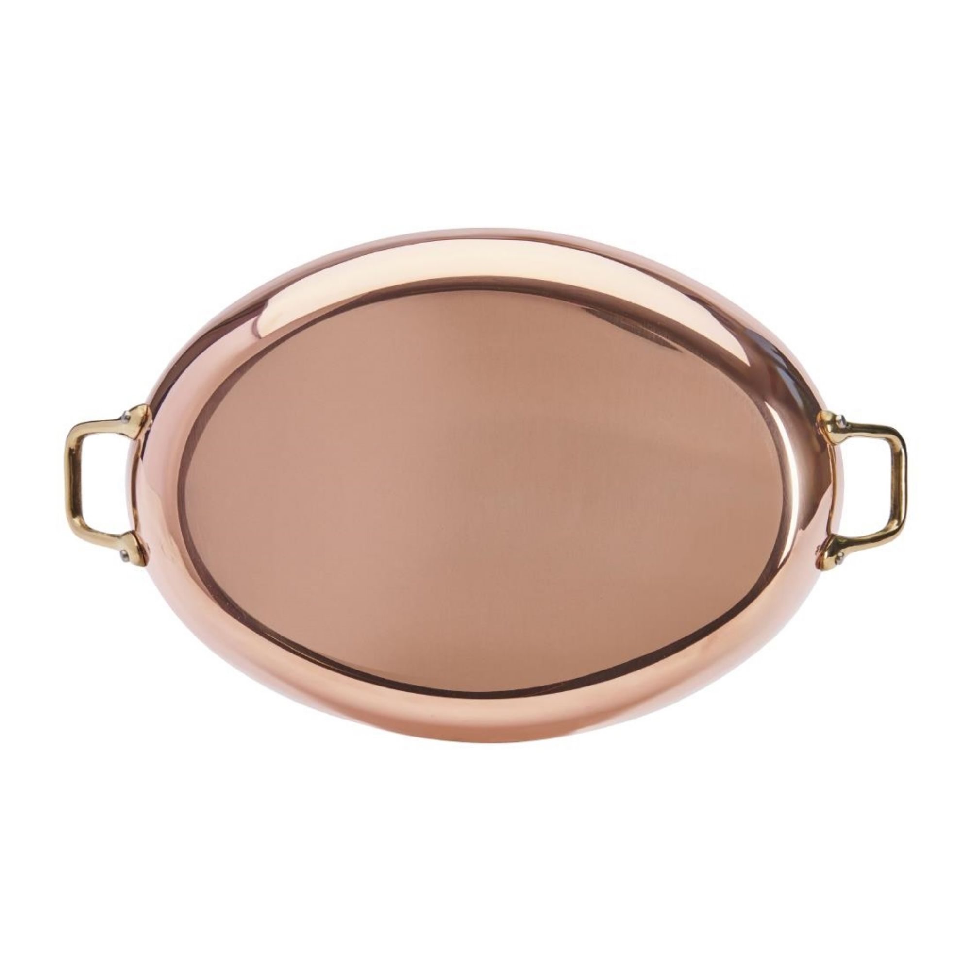 Picture of De Buyer Inocuivre Oval Dish with Brass Handles 36cm
