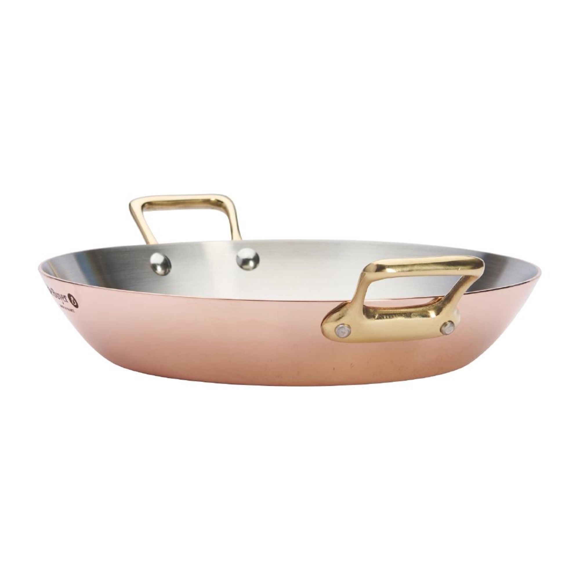 Picture of De Buyer Inocuivre Round Dish with Brass Handles 24cm