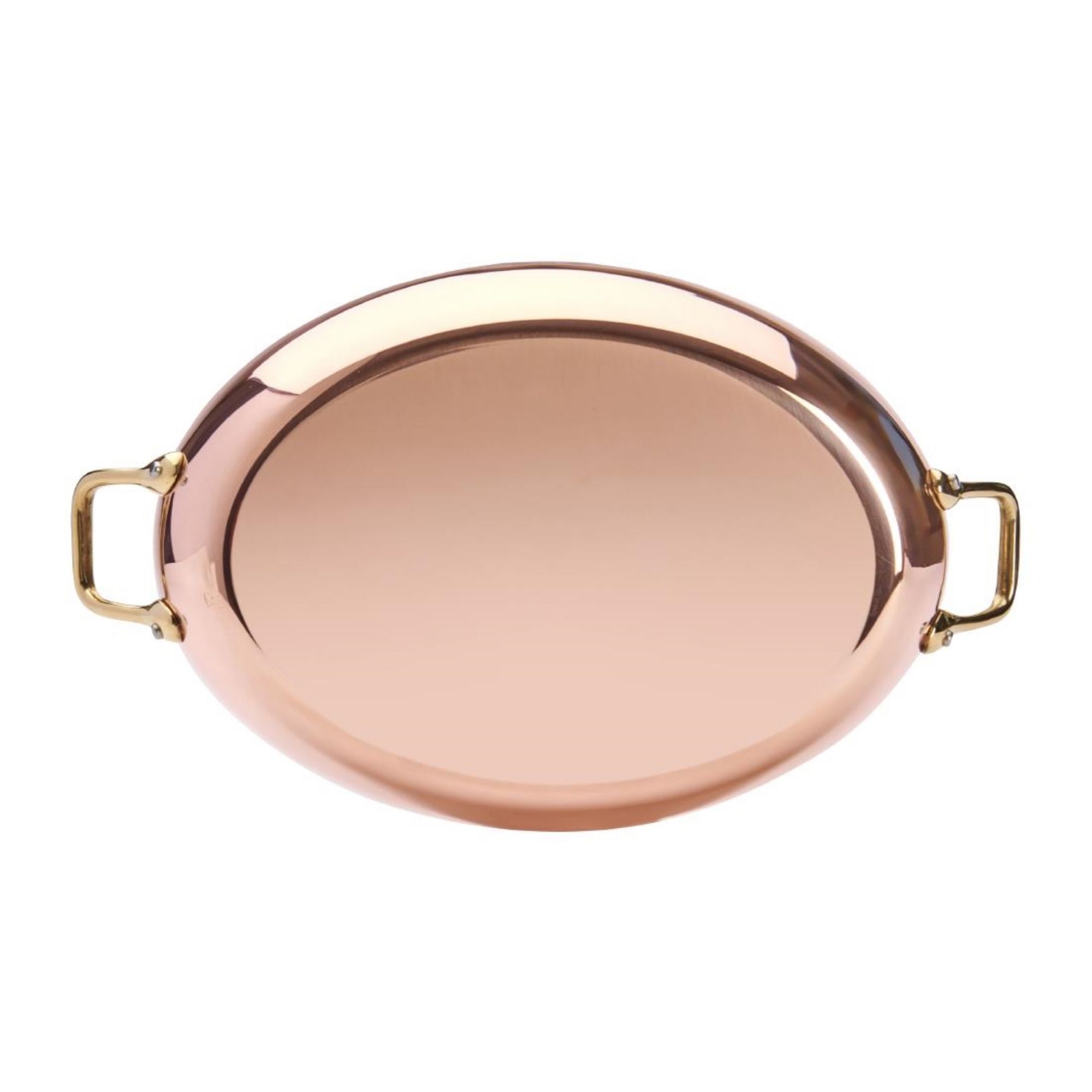 Picture of De Buyer Inocuivre Oval Dish with Brass Handles 32cm