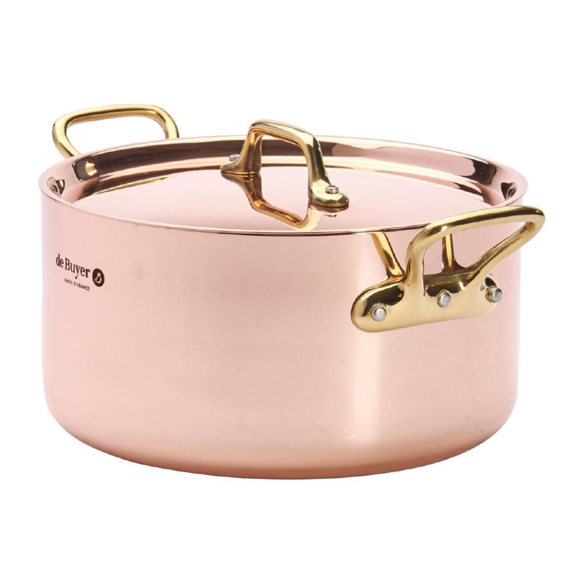 Picture of De Buyer Inocuivre Round Stewpan with Lid Brass 20cm