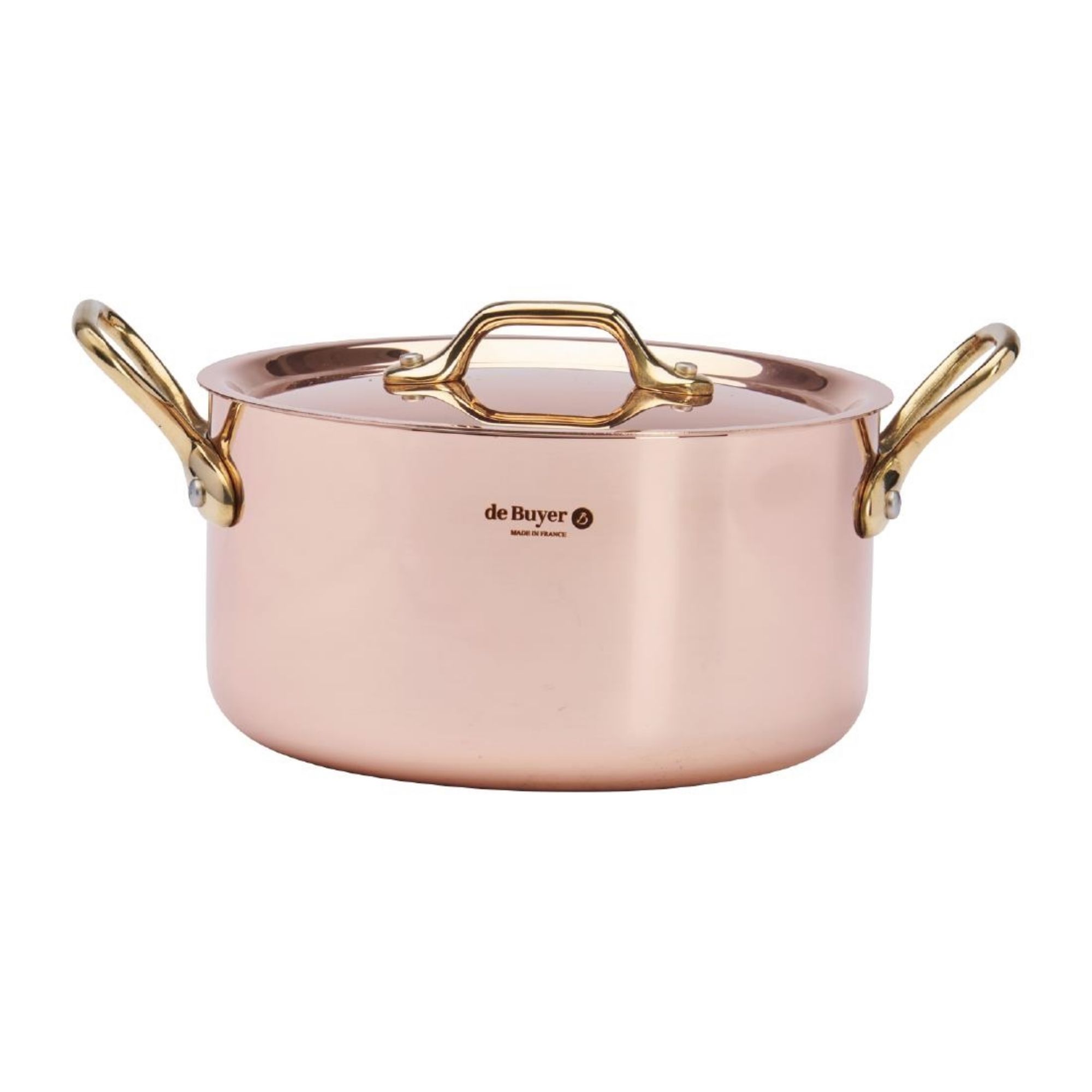 Picture of De Buyer Inocuivre Round Stewpan with Lid Brass 16cm