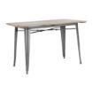 Picture of Bolero Bistro Dining Table Slatted Mango Wood Top Gunmetal 1200mm