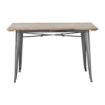 Picture of Bolero Bistro Dining Table Slatted Mango Wood Top Gunmetal 1200mm