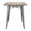 Picture of Bolero Bistro Dining Table Slatted Mango Wood Top Gunmetal 1200mm