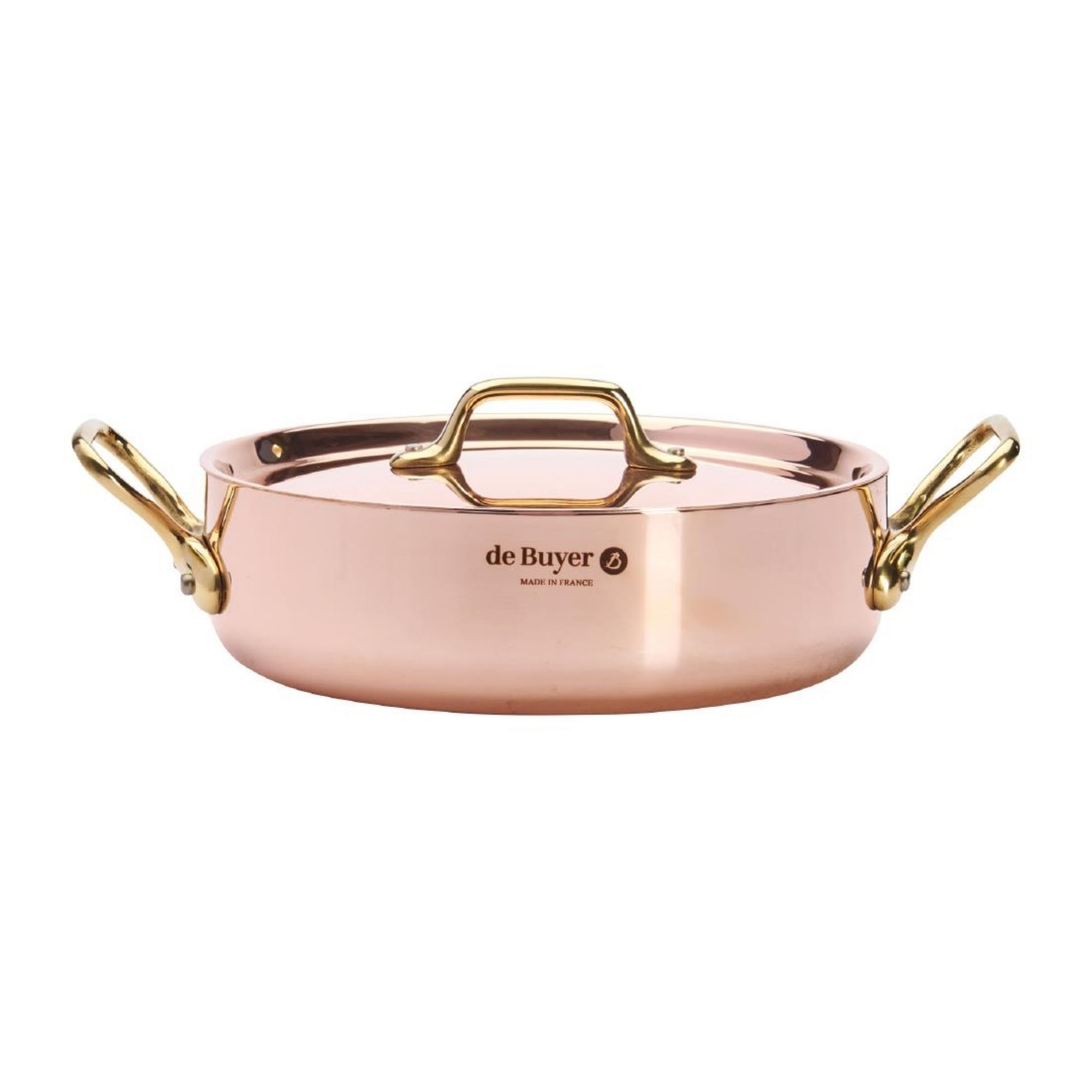 Picture of De Buyer Inocuivre Saute Pan with Lid Brass 20cm