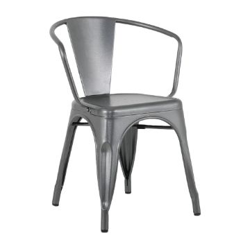 Picture of Bolero Bistro Curve Armchairs Gunmetal (4 Pack)
