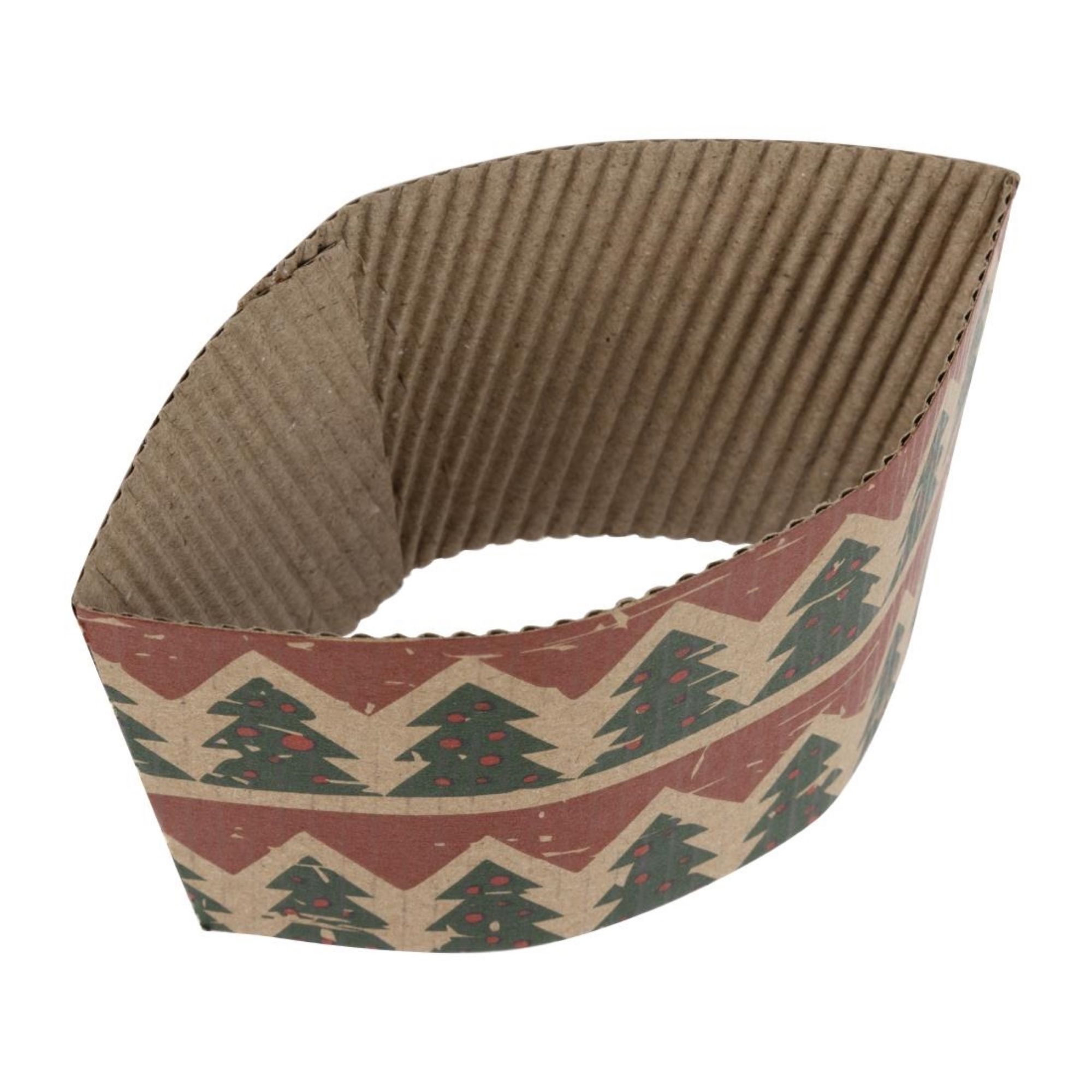 Picture of Fiesta Recyclable Christmas Cup Sleeves for 12oz Hot Cups (100 Pack)