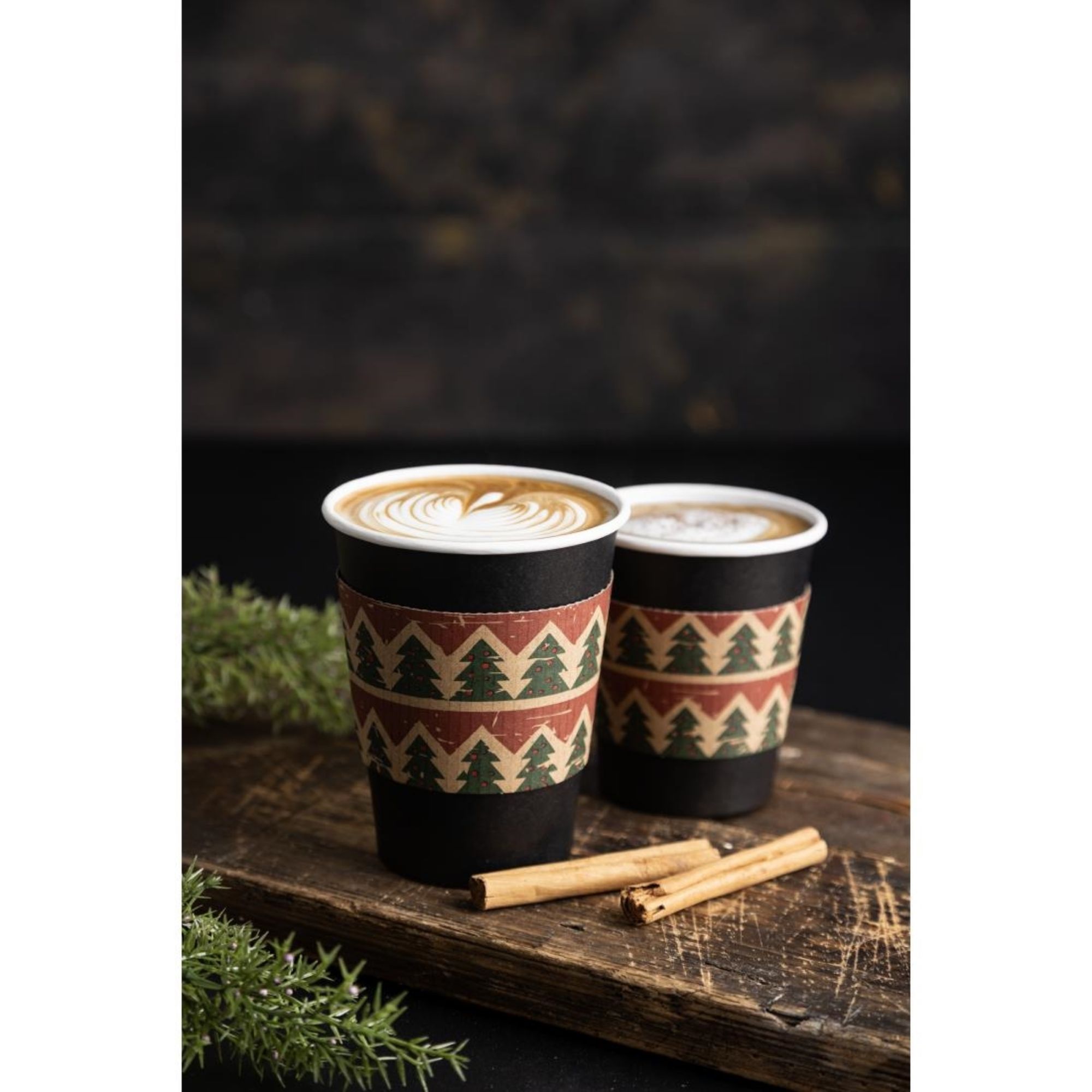 Picture of Fiesta Recyclable Christmas Cup Sleeves for 12oz Hot Cups (100 Pack)
