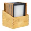 Picture of Securit Wood Spine American Style Menu Covers and Storage Box A4 Black
