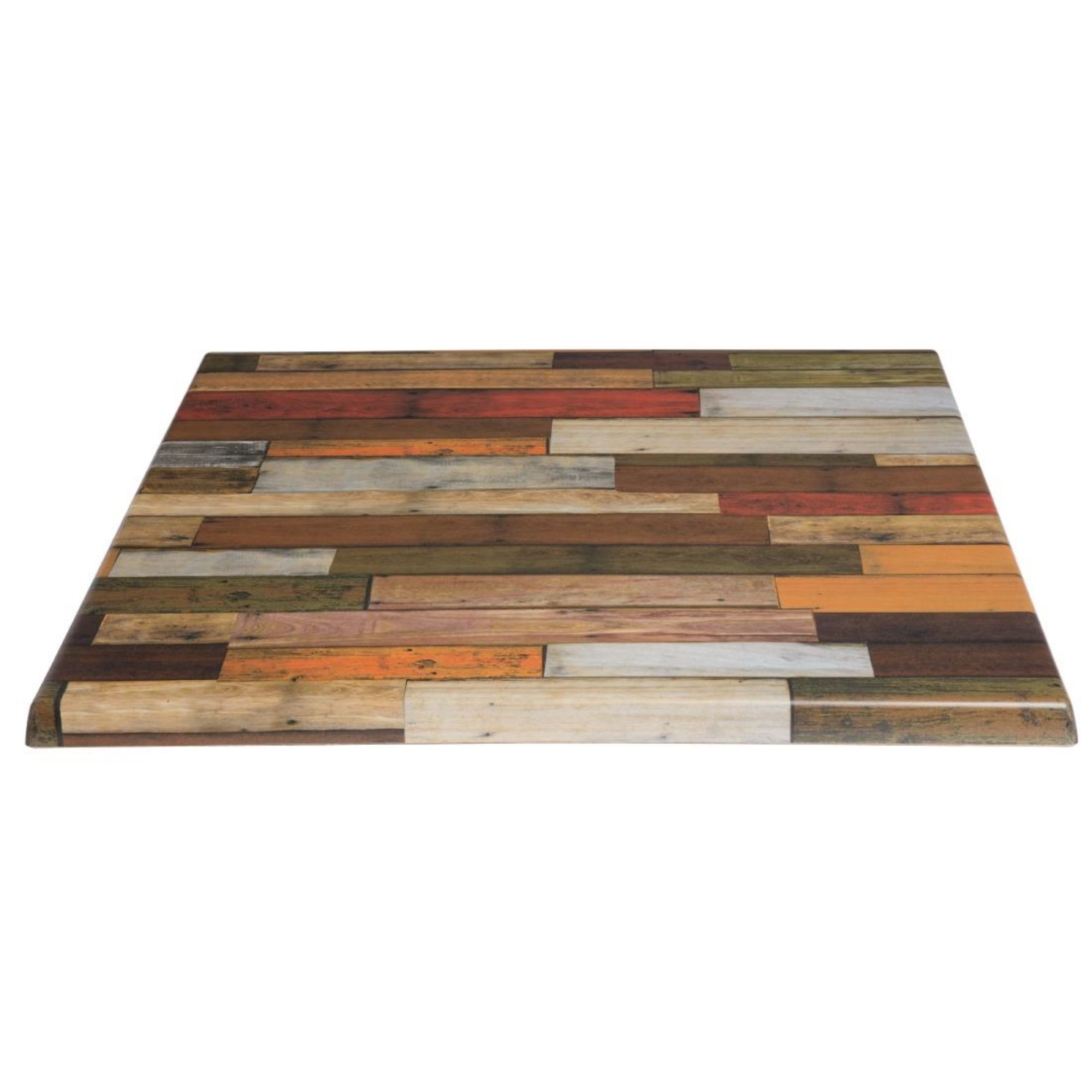 Picture of Werzalit Pre-drilled Square Table Top Blanchas Red 800mm