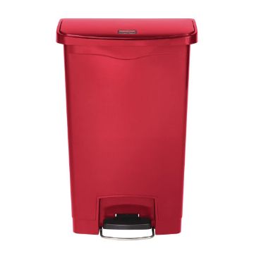 Picture of Rubbermaid Slim Jim Front Step-On Pedal Bin Red 50Ltr