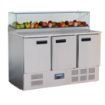 Picture of Polar G-Series 3 Door Pizza Prep Counter with Glass Sneeze Guard 444Ltr