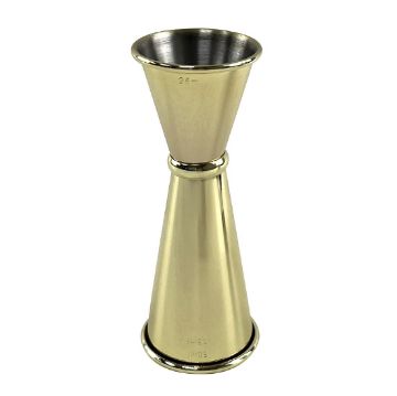 Picture of Beaumont Gold Plated Banded Jigger 25ml/35ml/50ml
