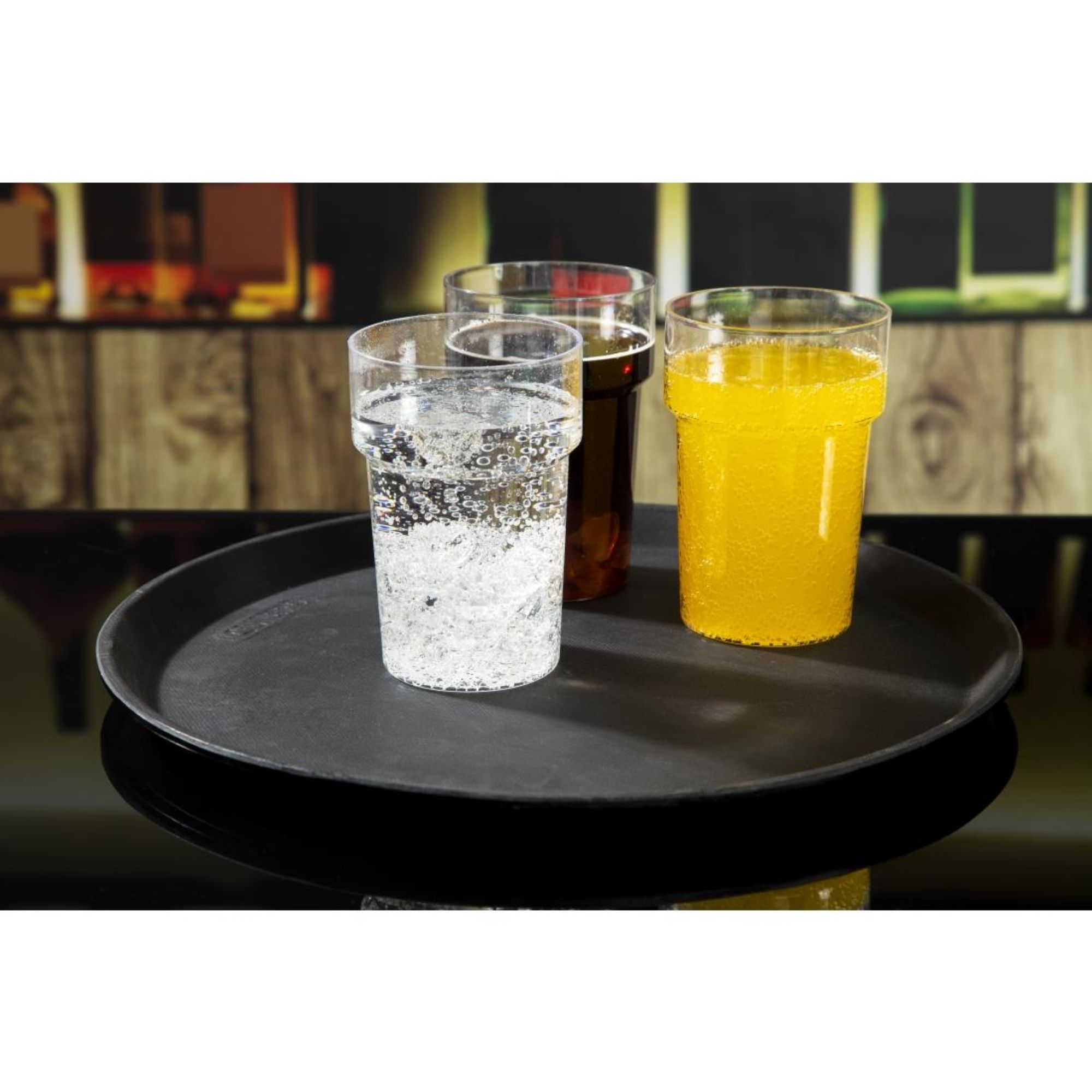 Picture of Cambro Camtread Fibreglass Round Non-Slip Tray Black 355mm