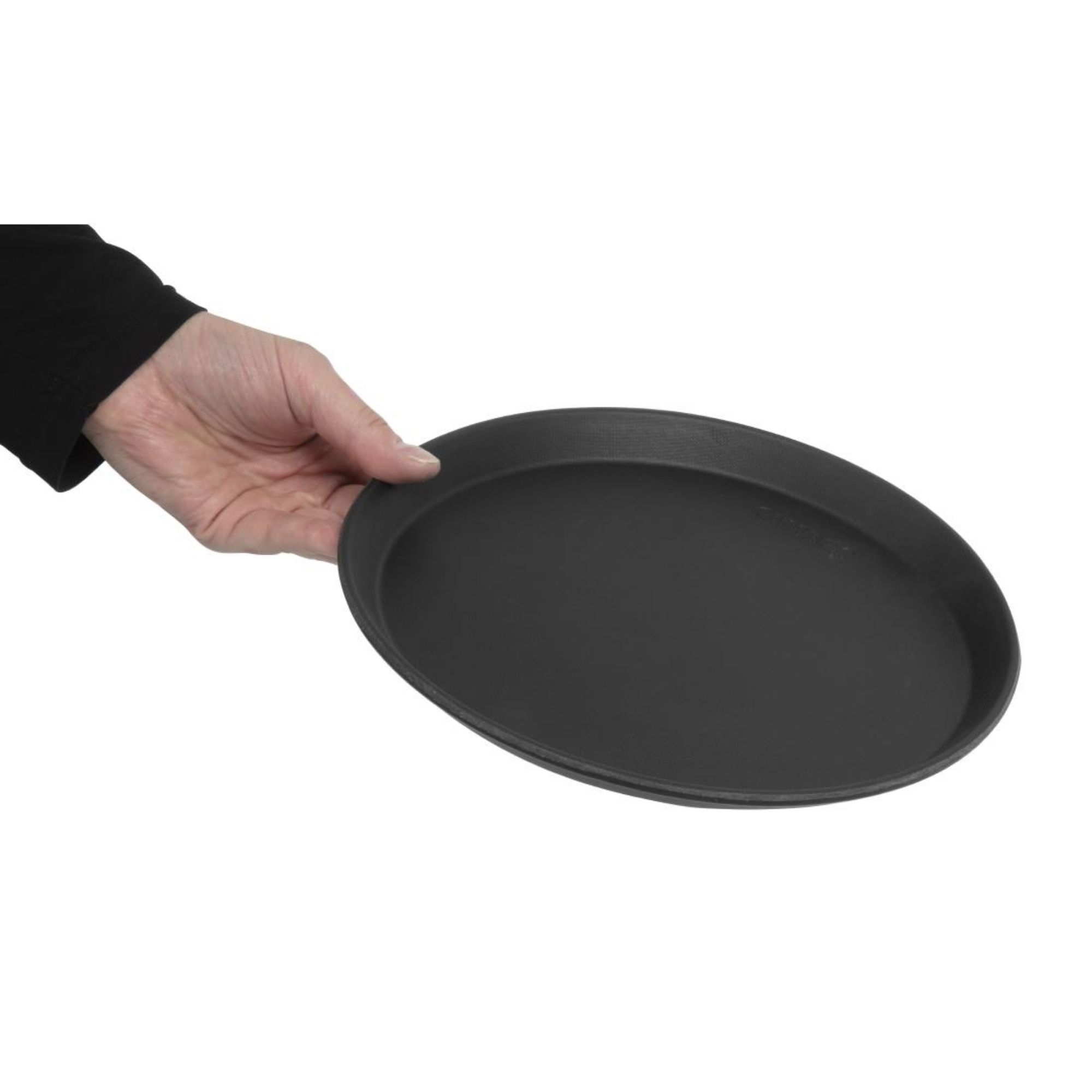 Picture of Cambro Camtread Fibreglass Round Non-Slip Tray Black 280mm